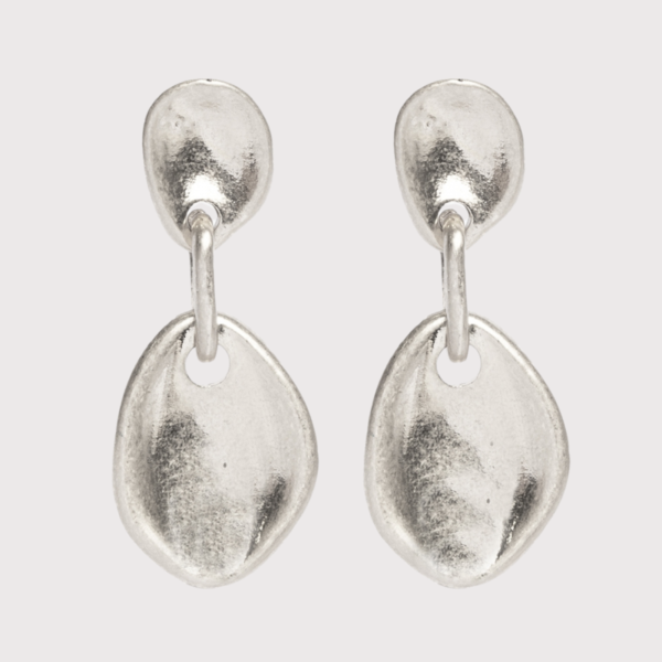 Pendientes Plateados Ovalados