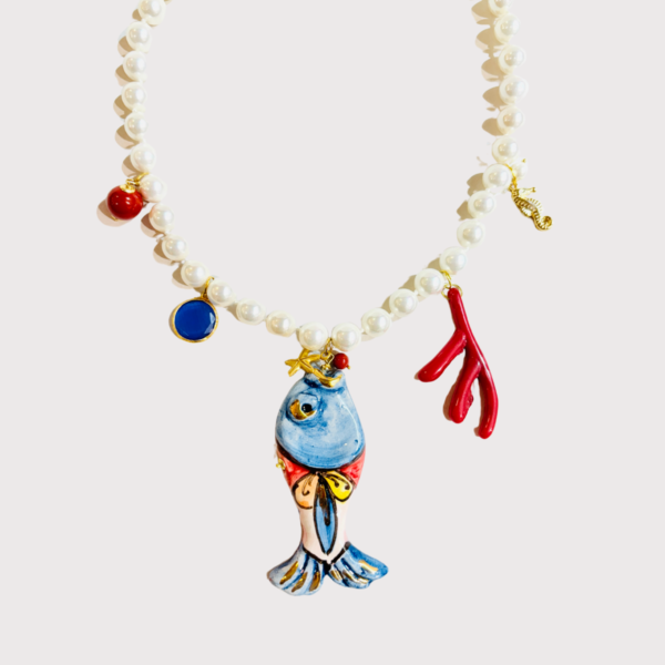 Collar de Perlas y Cerámica - Imagen 2
