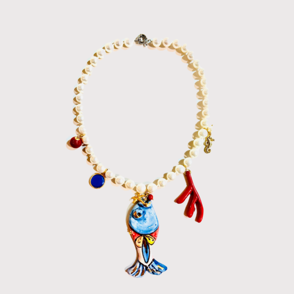 Collar de Perlas y Cerámica