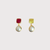 Pendientes Burdeos y Perla - Imagen 2