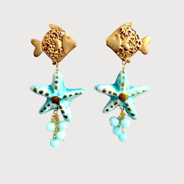 Pendientes Estrella de Mar de Cerámica
